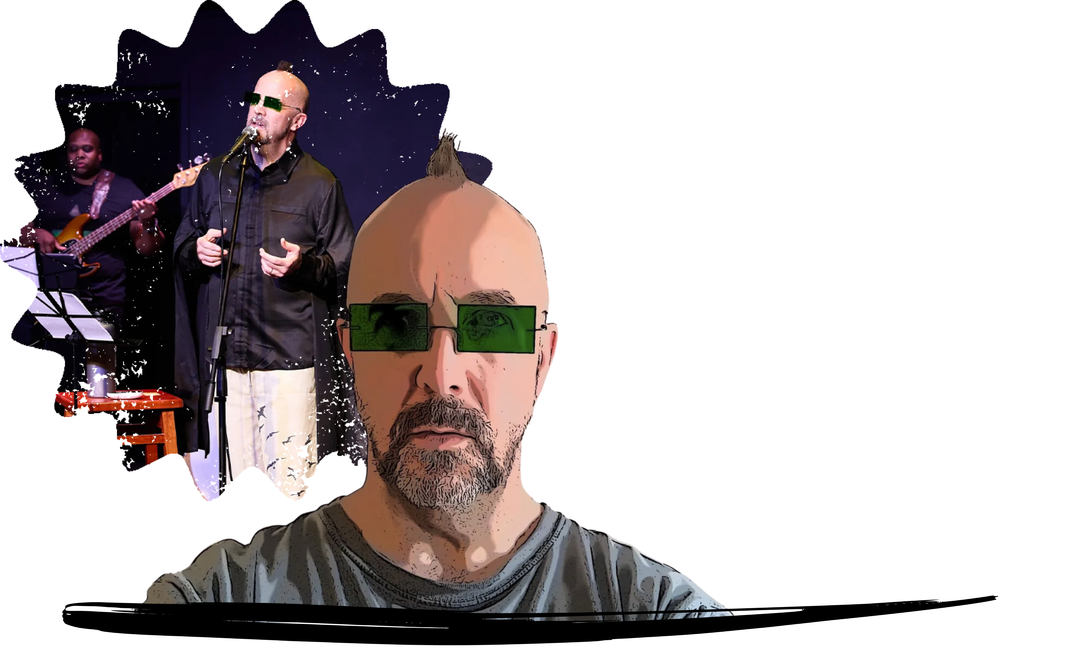 Stylized image of musician Spence Cook